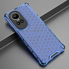 Silicone Transparent Frame Case Cover 360 Degrees AM2 for Oppo Reno10 5G Blue