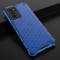 Silicone Transparent Frame Case Cover 360 Degrees AM2 for Oppo Reno6 Pro 5G India Blue