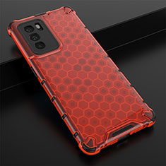 Silicone Transparent Frame Case Cover 360 Degrees AM2 for Oppo Reno6 Pro 5G India Red