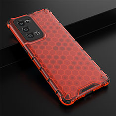 Silicone Transparent Frame Case Cover 360 Degrees AM2 for Oppo Reno6 Pro+ Plus 5G Red