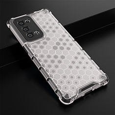 Silicone Transparent Frame Case Cover 360 Degrees AM2 for Oppo Reno6 Pro+ Plus 5G White