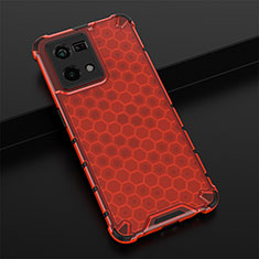 Silicone Transparent Frame Case Cover 360 Degrees AM2 for Oppo Reno7 4G Red