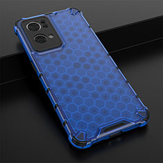 Silicone Transparent Frame Case Cover 360 Degrees AM2 for Oppo Reno7 Pro 5G Blue
