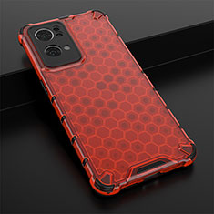 Silicone Transparent Frame Case Cover 360 Degrees AM2 for Oppo Reno7 Pro 5G Red