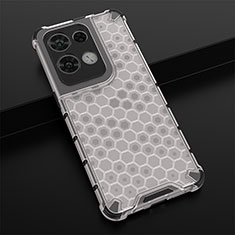 Silicone Transparent Frame Case Cover 360 Degrees AM2 for Oppo Reno8 Pro+ Plus 5G White