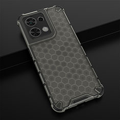 Silicone Transparent Frame Case Cover 360 Degrees AM2 for Oppo Reno9 Pro 5G Black