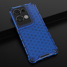 Silicone Transparent Frame Case Cover 360 Degrees AM2 for Oppo Reno9 Pro+ Plus 5G Blue