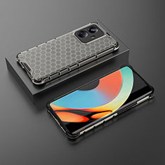 Silicone Transparent Frame Case Cover 360 Degrees AM2 for Realme 10 Pro+ Plus 5G Black