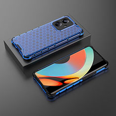 Silicone Transparent Frame Case Cover 360 Degrees AM2 for Realme 10 Pro+ Plus 5G Blue