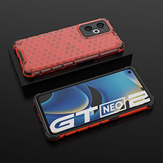 Silicone Transparent Frame Case Cover 360 Degrees AM2 for Realme GT Neo 3T 5G Red