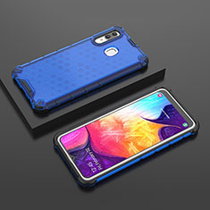 Silicone Transparent Frame Case Cover 360 Degrees AM2 for Samsung Galaxy A20 Blue