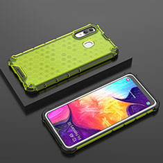 Silicone Transparent Frame Case Cover 360 Degrees AM2 for Samsung Galaxy A20 Green