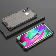 Silicone Transparent Frame Case Cover 360 Degrees AM2 for Samsung Galaxy A40 Black