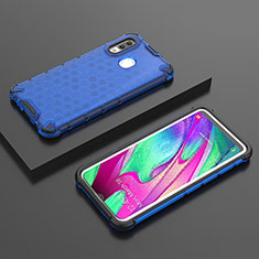 Silicone Transparent Frame Case Cover 360 Degrees AM2 for Samsung Galaxy A40 Blue