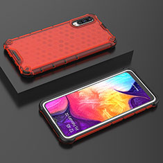 Silicone Transparent Frame Case Cover 360 Degrees AM2 for Samsung Galaxy A50S Red