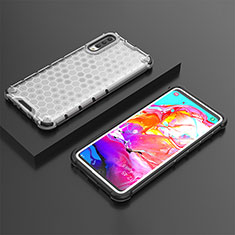Silicone Transparent Frame Case Cover 360 Degrees AM2 for Samsung Galaxy A70 White