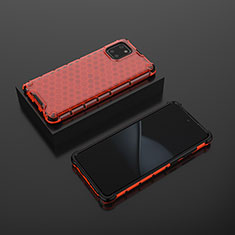Silicone Transparent Frame Case Cover 360 Degrees AM2 for Samsung Galaxy A81 Red