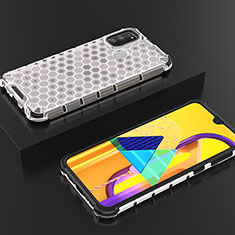 Silicone Transparent Frame Case Cover 360 Degrees AM2 for Samsung Galaxy M21 White