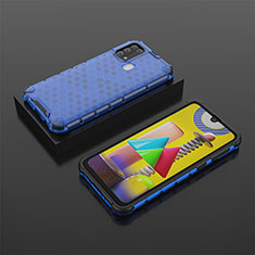 Silicone Transparent Frame Case Cover 360 Degrees AM2 for Samsung Galaxy M31 Blue