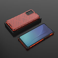 Silicone Transparent Frame Case Cover 360 Degrees AM2 for Samsung Galaxy Note 20 5G Red