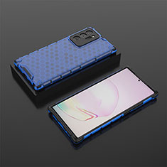 Silicone Transparent Frame Case Cover 360 Degrees AM2 for Samsung Galaxy Note 20 Ultra 5G Blue