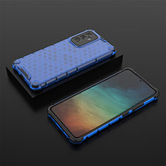 Silicone Transparent Frame Case Cover 360 Degrees AM2 for Samsung Galaxy Quantum2 5G Blue