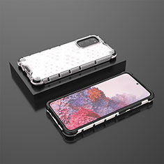 Silicone Transparent Frame Case Cover 360 Degrees AM2 for Samsung Galaxy S20 5G White