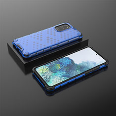 Silicone Transparent Frame Case Cover 360 Degrees AM2 for Samsung Galaxy S20 Plus 5G Blue
