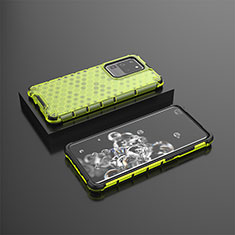 Silicone Transparent Frame Case Cover 360 Degrees AM2 for Samsung Galaxy S20 Ultra Green