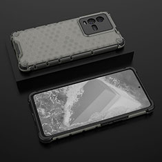Silicone Transparent Frame Case Cover 360 Degrees AM2 for Vivo iQOO 10 5G Black