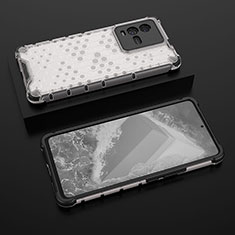 Silicone Transparent Frame Case Cover 360 Degrees AM2 for Vivo iQOO 10 5G White
