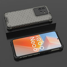 Silicone Transparent Frame Case Cover 360 Degrees AM2 for Vivo iQOO Neo6 5G Black