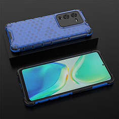 Silicone Transparent Frame Case Cover 360 Degrees AM2 for Vivo V25 Pro 5G Blue
