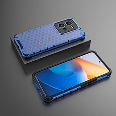 Silicone Transparent Frame Case Cover 360 Degrees AM2 for Vivo V25e Blue