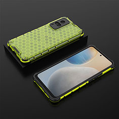 Silicone Transparent Frame Case Cover 360 Degrees AM2 for Vivo X60 Pro 5G Green