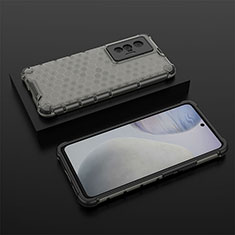 Silicone Transparent Frame Case Cover 360 Degrees AM2 for Vivo X70 5G Black