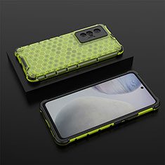 Silicone Transparent Frame Case Cover 360 Degrees AM2 for Vivo X70 5G Green