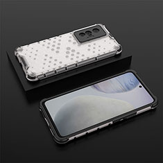 Silicone Transparent Frame Case Cover 360 Degrees AM2 for Vivo X70 5G White