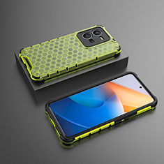 Silicone Transparent Frame Case Cover 360 Degrees AM2 for Vivo X80 Lite 5G Green
