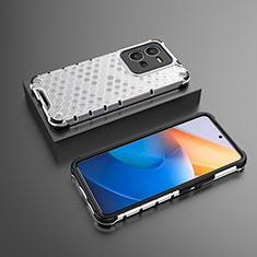 Silicone Transparent Frame Case Cover 360 Degrees AM2 for Vivo X80 Lite 5G White