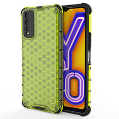 Silicone Transparent Frame Case Cover 360 Degrees AM2 for Vivo Y11s Green