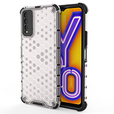 Silicone Transparent Frame Case Cover 360 Degrees AM2 for Vivo Y11s White