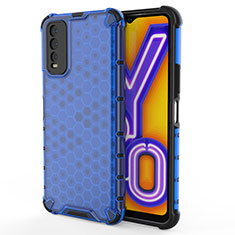 Silicone Transparent Frame Case Cover 360 Degrees AM2 for Vivo Y12s Blue