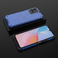 Silicone Transparent Frame Case Cover 360 Degrees AM2 for Vivo Y21 Blue