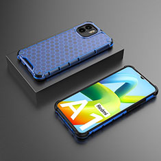 Silicone Transparent Frame Case Cover 360 Degrees AM2 for Xiaomi Poco C51 Blue