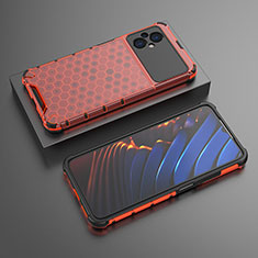 Silicone Transparent Frame Case Cover 360 Degrees AM2 for Xiaomi Poco M5 4G Red