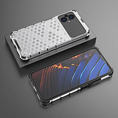 Silicone Transparent Frame Case Cover 360 Degrees AM2 for Xiaomi Poco M5 4G White