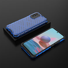 Silicone Transparent Frame Case Cover 360 Degrees AM2 for Xiaomi Poco M5S Blue