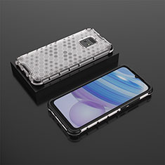 Silicone Transparent Frame Case Cover 360 Degrees AM2 for Xiaomi Redmi 10X 5G White