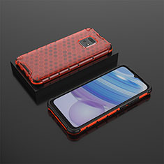 Silicone Transparent Frame Case Cover 360 Degrees AM2 for Xiaomi Redmi 10X Pro 5G Red